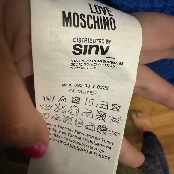 NWT RARE Love Moschino Vibrant Blue Jacket with Black Heart Accents SIZE 12 - Picture 7 of 7